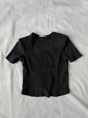 Zara Padded Ribbed Short-Sleeve Tee